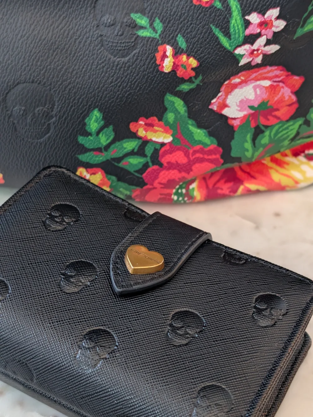 Vegan Leather Skullicious Floral Embossed Satchel - Betsey Johnson